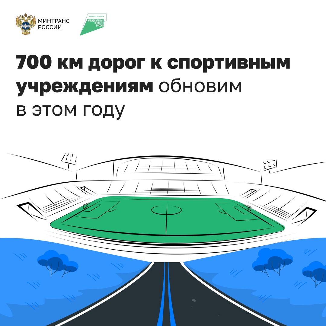 В регионах РФ обновляют дороги к спортивным объектам по нацпроекту