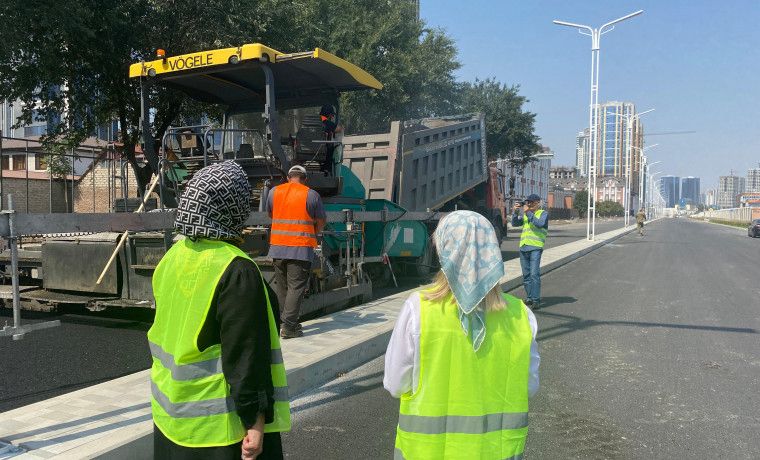 Продолжается реконструкция улицы Шерипова в Грозном в рамках нацпроекта
