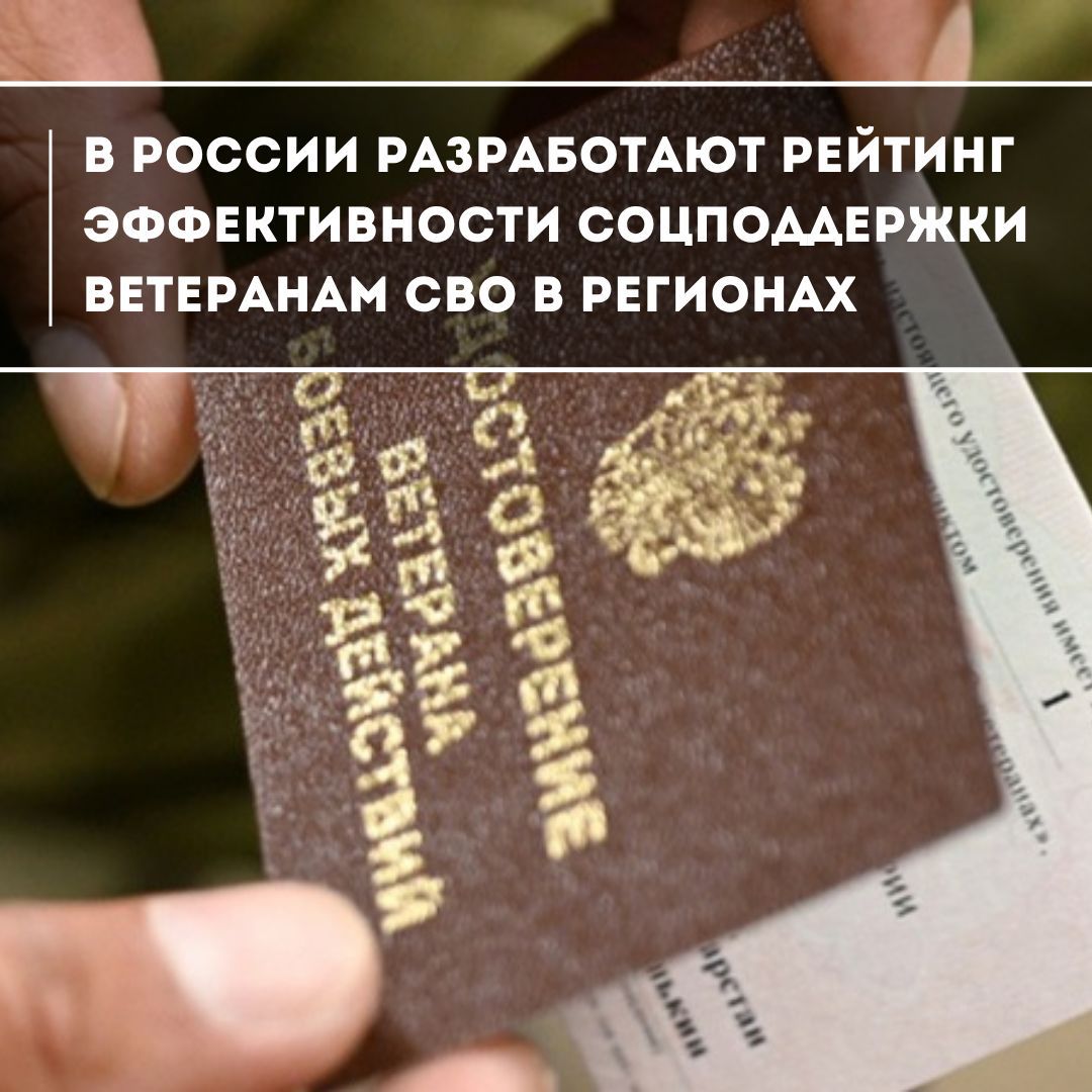 В России разработают рейтинг эффективности соцподдержки ветеранам СВО в регионах
